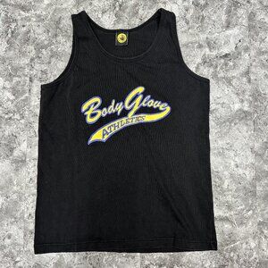 Vintage 90s Body Glove Athletics Black Size S  Tank Top Graphic Logo Activewear